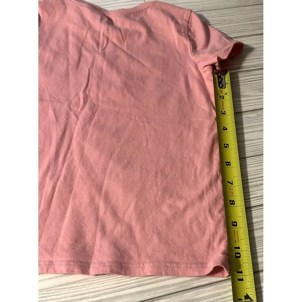 Polo Ralph Lauren Girls Short Sleeve‎ Hint Of Pink Polo Logo Cotton T-Shirt Sz 5